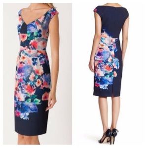 BlackHalo Textured Waverly Watercolor Sheath Dress